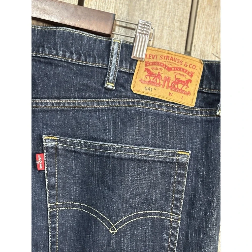 Levis 541 Straight Leg Jeans‎ Mens 42x26 Dark Wash Athletic Fit Stretch Denim